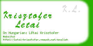 krisztofer letai business card